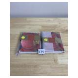 NEW YEAR CARDS- RED/PINK/WHITE PATCHWORK, QTY 2