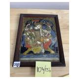 ART INDIAN MYTHOLOGICAL PRINT FRAMED.