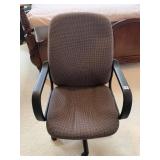 OFFICE TASK CHAIR - BROWN FABRIC, BLACK BASE,