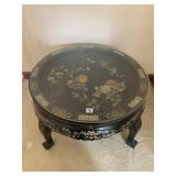 ASIAN BLACK LACQUER COFFEE TABLE - SHELL INLAY