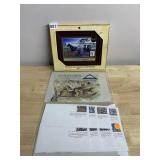 STAMP ART EXPRESSIONS FRAMED POSTAL WORKER PRINT