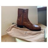 FLORSHEIM IMPERIAL LEATHER BOOTS, BROWN, SIZE