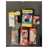 ACE BRAND SUPPORT WRAPS AND BRACES - ASSORTED