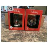 COLLECTABLES CHRISTMAS ORNAMENTS - QTY 4, W/