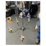 METAL CHANDELIER W/ FIVE CANDLE ARMS, MADE IN