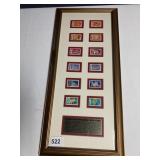 FRAMED USPS LUNAR NEW YEAR STAMP COLLECTION.