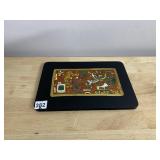 MAYAN VESSEL IXTAPA DECORATIVE PLAQUE - GOLD-TONE