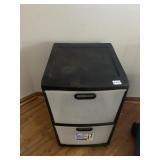 PLASTIC STORAGE UNIT - 2-DRAWER, BLACK/WHITE, W/