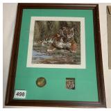 FRAMED TIGER FAMILY PRINT W/ MARSHALL ISLANDS