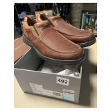 JOHNSTON & MURPHY MAHOGANY LEATHER LOAFERS, SIZE