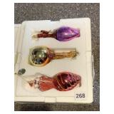 VINTAGE FIGURAL GLASS ORNAMENTS - ASSORTED,
