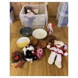 ASSORTED PLUSH TOYS & DINNERWARE - INCLUDES