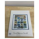 CLASSIC AMERICAN AIRCRAFT - MAT AND STAMP SHEET
