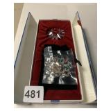SWAROVSKI CRYSTAL FLOWER FIGURINE - RED CENTER,