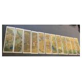 CHINESE TWELVE-PANEL SCREEN W/ BROCADE BOX ART.