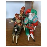PAIR OF PORCELAIN JESTER DOLLS WITH TAGS -