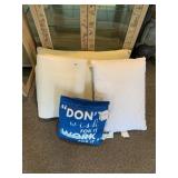 BEDDING LOT - 2 PILLOWS, 2 QUILTED MATTRESS PADS,