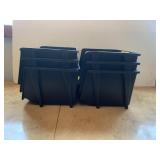 PLASTIC STACKABLE STORAGE BINS - BLACK, 3-PACK