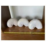 THRESHOLD WHITE CERAMIC SHELL FIGURINES - SET OF