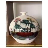 CHINESE PORCELAIN BULBOUS VASE - HAND-PAINTED