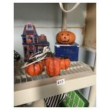 CERAMIC HALLOWEEN HAUNTED HOUSE, JACK O'LANTERN