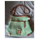 DOONEY & BOURKE GREEN CANVAS CROSSBODY BAG.