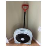 CASCADE BOX FAN - WHITE, W/ RED SHOVEL.