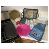 KITCHEN TEXTILES, GRILL TOPPER, SERVING TRAYS.