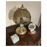 METAL LAMP W/ ETCHED GLASS SHADE, WEDGWOOD CHERUB