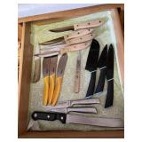 KITCHEN KNIFE SET - STAINLESS STEEL KNIVES W/