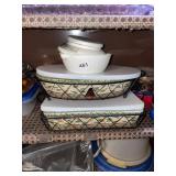 2 TEMPTATIONS CASSEROLES WITH WIRE HOLDERS AND