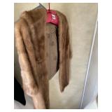 VTG FUR JACKET W/ EMBOSSED LINING.