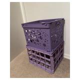 2 PURPLE STORAGE CRATES