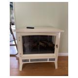 ELECTRIC FIREPLACE - CREAM, GLASS FRONT, REMOTE