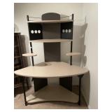 MODERN BLACK & CREAM CORNER COMPUTER DESK