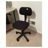 BLACK TASK CHAIR - PADDED SEAT, CURVED BACK,