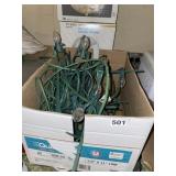 GREEN OUTDOOR LIGHT STRING W/ CLEAR BULBS, APPROX