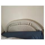 KING SIZE WICKER HEADBOARD WITH HOLLYWOOD FRAM