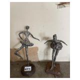 WELDED METAL BALLET DANCER SCULPTURES.