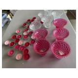 GLASS CANDLE HOLDERS, TEA LIGHT CANDLES.