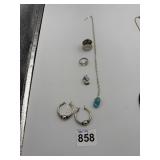 STERLING SILVER GROUP INCLUDING EARRINGS 0.708