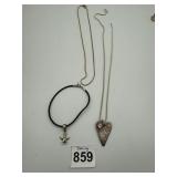 STERLING , ANGEL CHARM AND NECKLACE 0.284 OZT