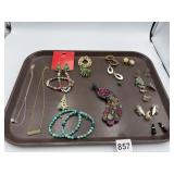 HOLIDAY PINS AND EARRINGS, NECKLACES ETCETERA