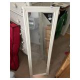 WHITE FRAMED FULL LENGTH WALL MIRROR, 16IN X