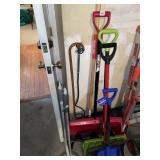 SNOW SHOVES, DUST PAN BROOM, CANE, ETC