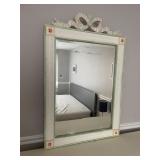 SAGE GREEN DECORATIVE WALL MIRROR - PAINTED WOOD