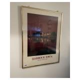 SOUTHART INC FRAMED HARBOR TOWN LIGHTHOUSE PRINT.
