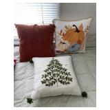 DECORATIVE THROW PILLOWS - BURNT ORANGE CHENILLE