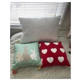 MINT BUNNY, RED HEART, BED PILLOW