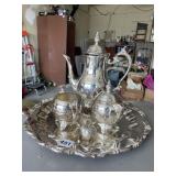 CHROME AND SILVER PLATE SERVING PIECES